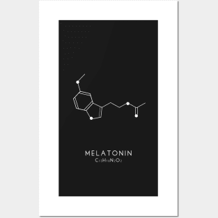 Melatonin Molecular Structure - Black Posters and Art